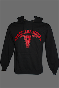 Black hoodie with bull logo